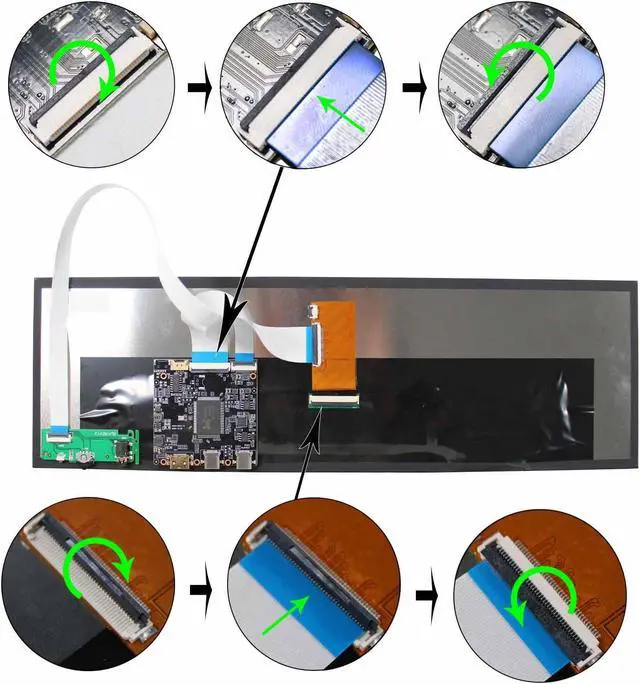 Alt view image 4 of 5 - VSDISPLAY 14.5 Inch 2560x720 2K LCD Screen VS145T-001T Display Panel with Type-C LCD Driver Board VS-AP2K for DIY Game PC Work Bar Display Panel