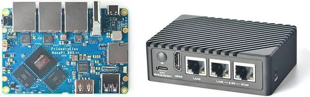 Main image of Nanopi R6S Mini WiFi Router OpenWRT with Three Gbps Ethernet Ports LPDDR4X 8GB RAM Based in 6Tops NPU RK3588S Soc for IOT NAS Smart Home Gateway Support Linux Ubuntu Android (with CNC Metal Case)