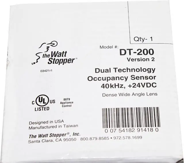 Alt view image 2 of 2 - WattStopper DT-200 Dual Wall Occupancy Sensor, 360 Degree, 24V, White