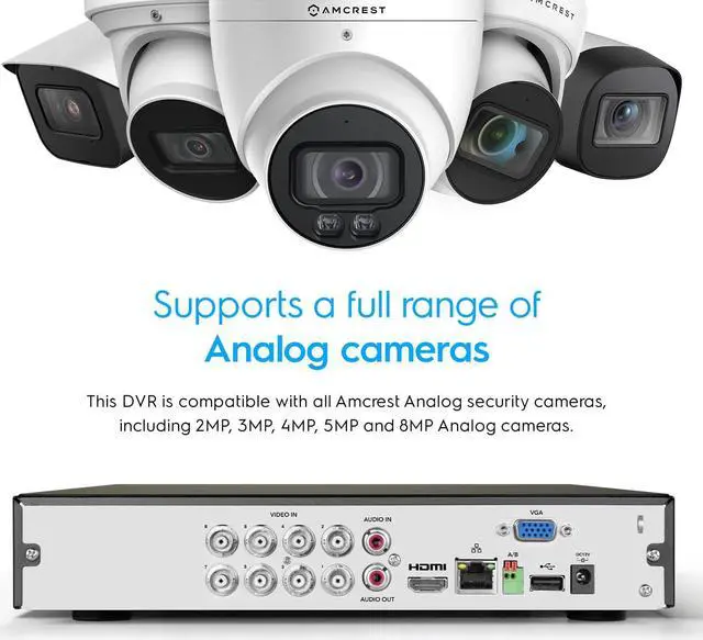 Alt view image 5 of 5 - Amcrest 4K 8 Channel AI DVR Security Camera System Recorder, DVR for Analog Security Cameras & Amcrest IP Cameras, AI Smart DVR, Face Recognition, Human & Vehicle Detection AI (AMDV5108-I3)