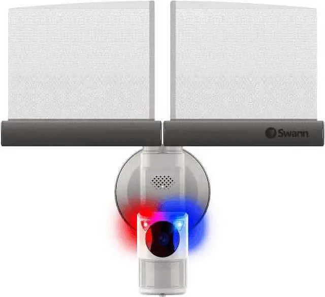 Main image of Swann Wi-Fi 1080p Waterproof Motion Activated Slimline FloodLight Camera with Night Vision, Heat Sensing, 2-Way Talk, Dimmable 2600 Lumens, Red & Blue Flashing Lights, Free Cloud & Local Recording