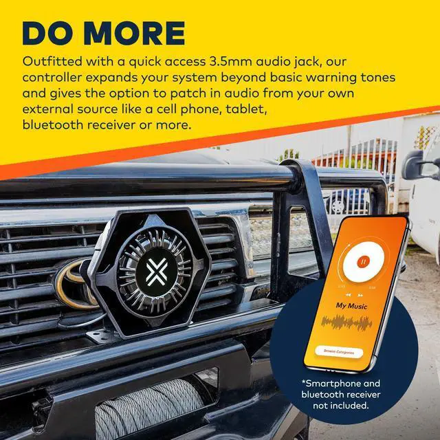 Alt view image 4 of 5 - LAMPHUS ThunderWave 100W Emergency Police Siren Speaker Kit [Remote Control][2x15A Aux Light Switch][Hands-Free Air Horn][Radio Broadcast] 12V Warning PA System for Emergency Vehicle Pickup Truck UTV