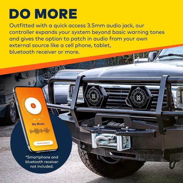 Alt view image 5 of 5 - LAMPHUS ThunderWave 200W Emergency Police Siren Kit [Remote Controller][2x15A Switches][Hands-Free Air Horn][3.5mm Input][Radio Rebroadcast] Warning PA System for Emergency Vehicles Trucks UTV POV