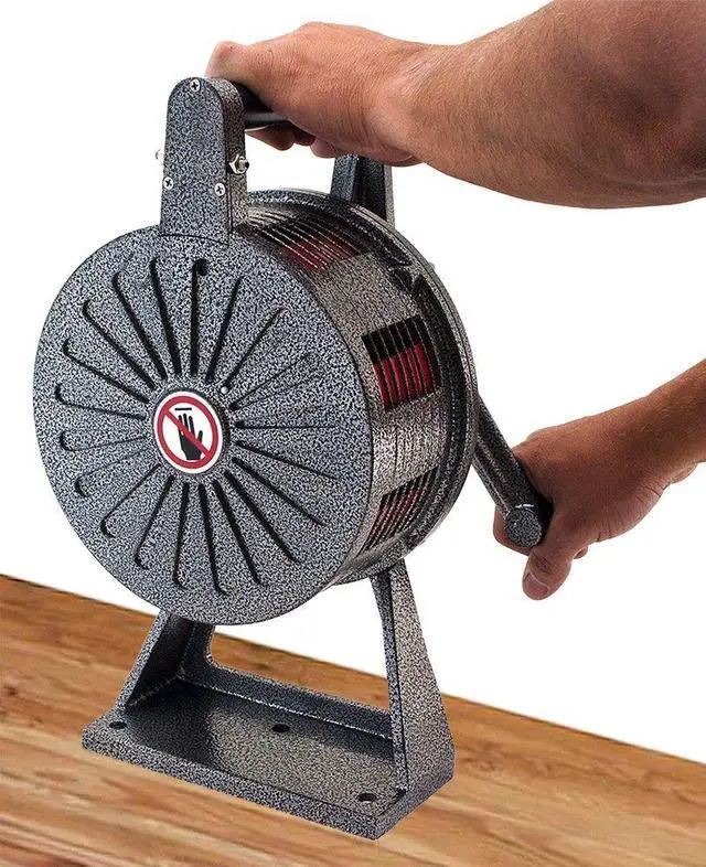 Alt view image 3 of 5 - Vixen Horns Air Raid Hand Crank Siren, Loud Heavy Duty Tornado Siren with Base/Table Mount, Fire Air-raid Alarm, Warning Construction Air Horn VXS-1200M