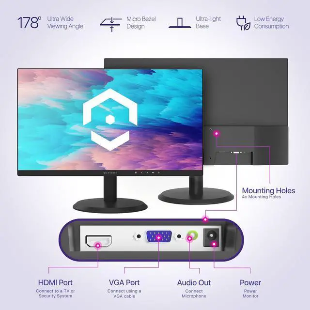 Alt view image 5 of 5 - Amcrest NV4108E-A2 4K 8CH POE NVR POE Network Video Recorder - Supports up to 8 x 8MP/4K IP Cameras, Supports up to 10TB HDD (Not Included) with 24/7 Surveillance Video Monitor AM-LM22
