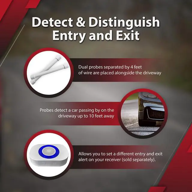 Alt view image 3 of 5 - Dakota Alert Driveway Alarm System -DAPT-4000 Outdoor Directional Vehicle Sensor & Detector, Driveway Alarms Wireless Outside Weatherproof, 1 Mile Long Range Outdoors Drive Thru Sensors for Home