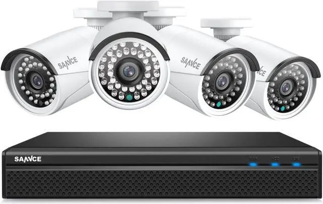 Main image of SANNCE 4K POE CCTV Home Security Camera System 8CH POE NVR Recorder, 4X 5MP Outdoor Metal IP Cam 5MP Resolution, Power Over Ethernet, Easy Mobile Access with APP Alert