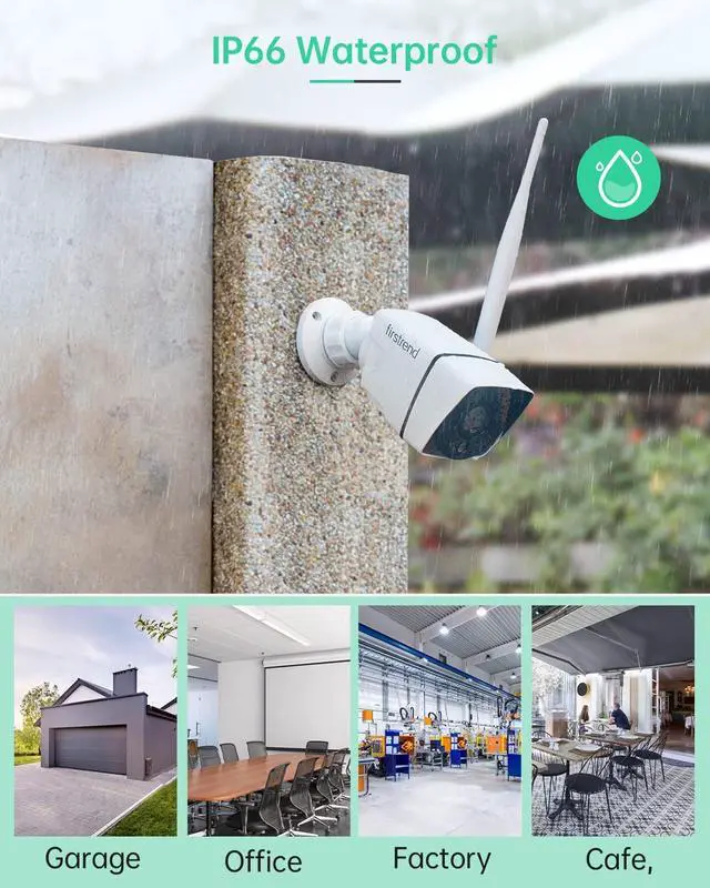 Alt view image 5 of 5 - Wireless Security Camera System,Firstrend 5MP Security System Wireless with 4 CCTV Cameras Ultra HD Two Way Audio 8CH DVR 2TB Hard Drive Night Vision Motion Alarm APP for Home Indoor Outdoor