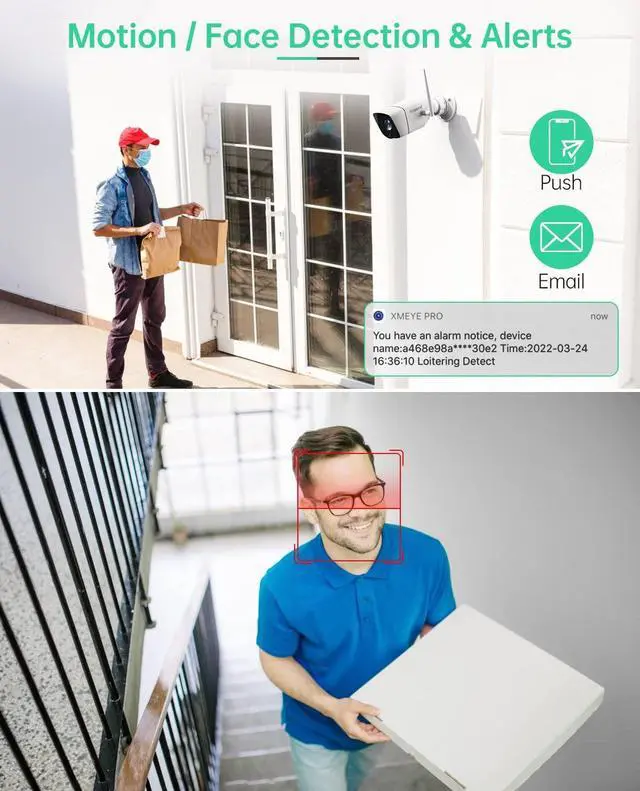 Alt view image 4 of 5 - Wireless Security Camera System,Firstrend 5MP Security System Wireless with 4 CCTV Cameras Ultra HD Two Way Audio 8CH DVR 2TB Hard Drive Night Vision Motion Alarm APP for Home Indoor Outdoor