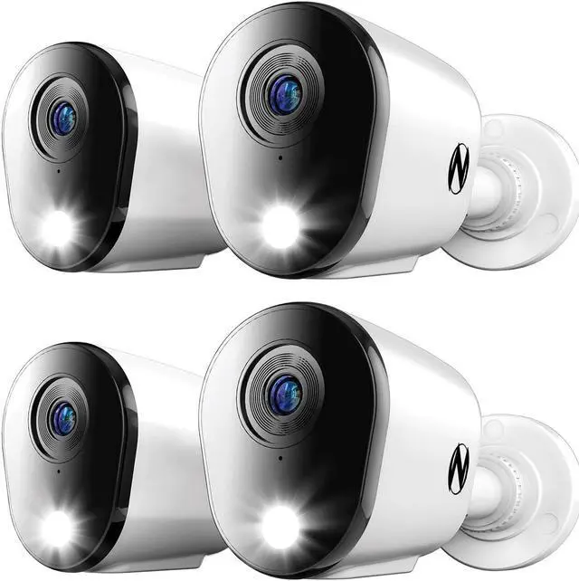 Main image of Night Owl Add On Wired 4K HD Indoor/Outdoor Deterrence Cameras with 2-Way Audio (4-Pack) (Requires Compatible DVR - Sold Separately) (4 Camera)