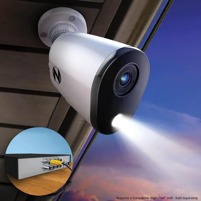 Alt view image 5 of 5 - Night Owl Add On Wired 4K HD Indoor/Outdoor Deterrence Cameras with 2-Way Audio (4-Pack) (Requires Compatible DVR - Sold Separately) (4 Camera)