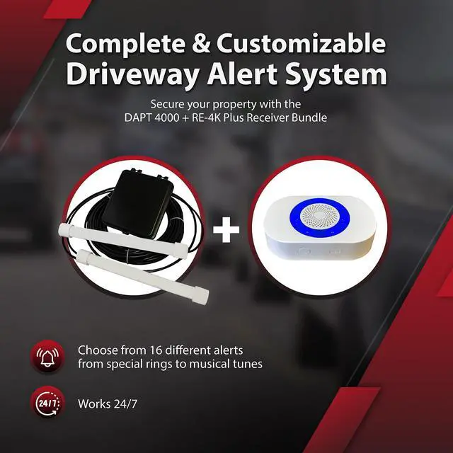 Alt view image 2 of 5 - Dakota Alert Driveway Alarm System -DUAL-4k Plus Bundle - DAPT-4000 Driveway Alarm & RE-4K Plus Receiver, Directional Vehicle Sensor, Driveway Alarms Wireless Outdoor Weatherproof, 1-Mile-Long Range
