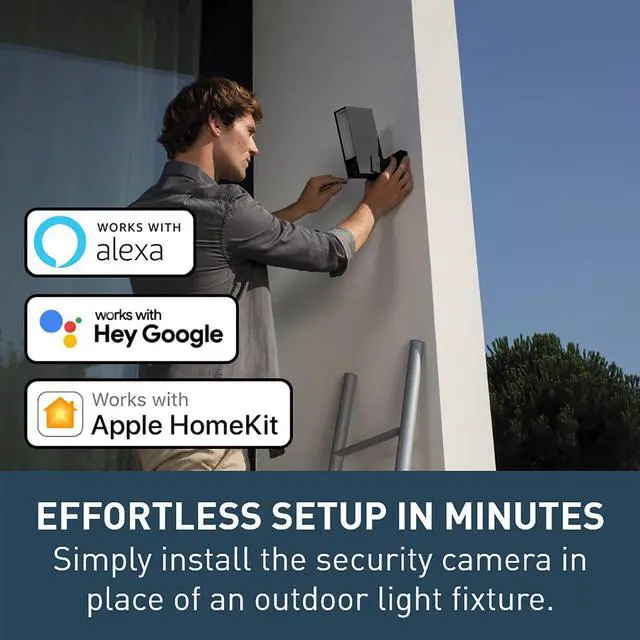 Alt view image 5 of 5 - Security Camera Outdoor by Netatmo, Wireless Smart Security Camera, Built in 105 Decibal Alarm, WiFi Enabled, Integrated Floodlight and Movement Detection, NOCSUS