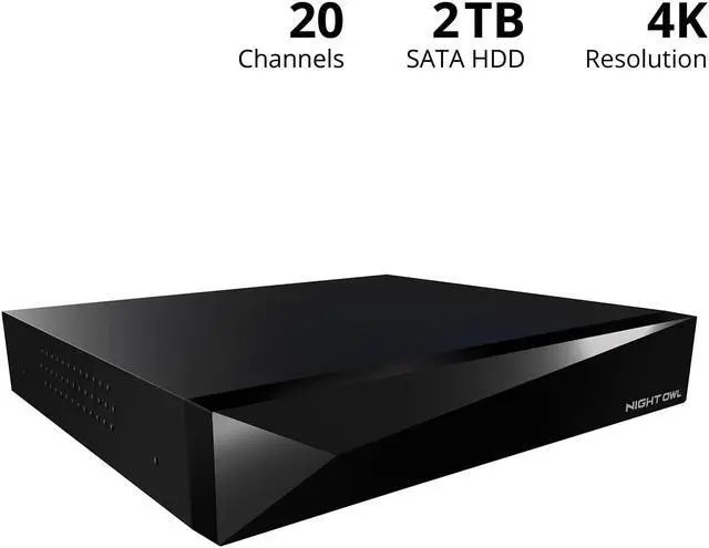 Alt view image 2 of 5 - Night Owl 2-Way Audio 20 Channel 4K Video Home Security DVR with 2TB Hard Drive (Add up to 20 Total Cameras) (2 TB)