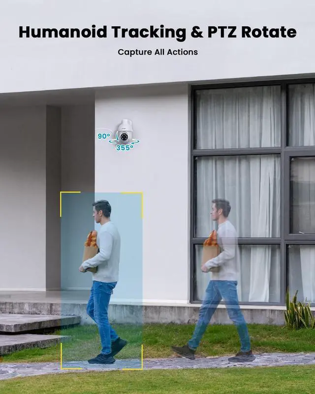 Alt view image 3 of 5 - ieGeek PoE Security Camera System, 5MP Outdoor/Indoor PoE Cameras with 8CH NVR for Home Surveillance System, Wired PTZ Cam Kit w/Motion Sensor, 2-Way Audio, Color Night Vision,AI Detection,24/7 Record