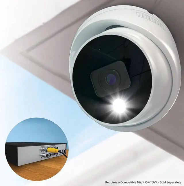 Alt view image 5 of 5 - Night Owl Add On Wired 4K HD Indoor/Outdoor Deterrence Dome Cameras with 2-Way Audio (4 Pack)