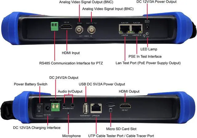Alt view image 4 of 5 - 101AV IPS Touch Screen Security Camera CCTV 7" 7in1 Test Monitor Support IP cam, Standard Analog Camera (CVBS) & HD TVI/AHD/CVI Camera up to 8MP, HDMI Output up to 3840x2160P,Smart Charge 2.5 Hours