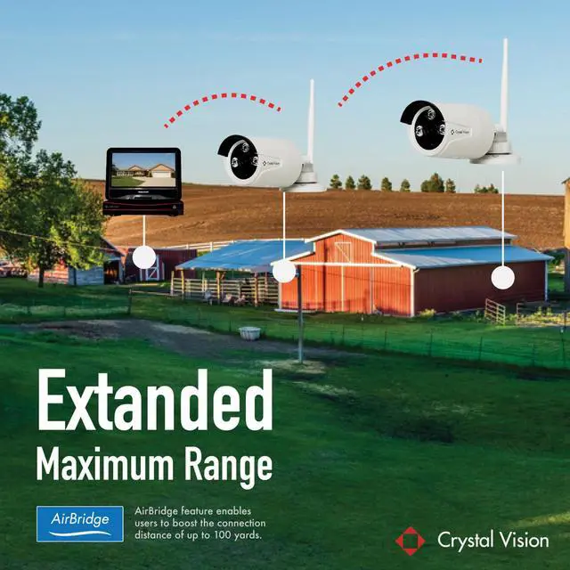 Alt view image 4 of 5 - (2024 Upgraded Ver.) [8CH] Crystal Vision CVT804A-20WB All-in-One 1080P Full HD Wireless Surveillance System NVR CCTV w/ 2TB HDD, Built-in Monitor & Router, 3MP Camera Auto Pair