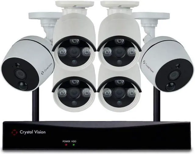Main image of (New Upgraded Ver.) [8CH] Crystal Vision 1080P Full HD Wireless Surveillance System NVR CCTV w/ 2TB HDD, 2 x Audio Cameras & 4 x 3 Mega Pixel Cameras w/WiFi w/Repeater