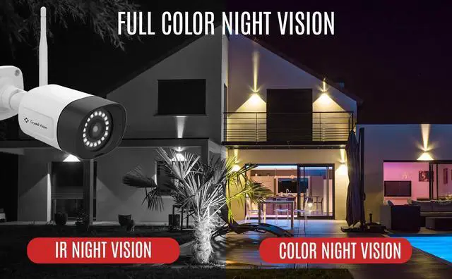 Alt view image 3 of 5 - 8CH Crystal Vision Floodlight & Two Way Audio, Panic Siren Button Kit (4X Floodlight Audio Camera)