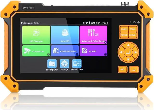 Main image of ELECTOP 5 inch 4 in 1 HD CCTV Tester, Support 8MP CVI/TVI/AHD/CVBS Analog Camera Test, Security Video Monitor with VGA & HDMI Input, Auto HD Coax Camera, UTP Cable, PTZ Controller