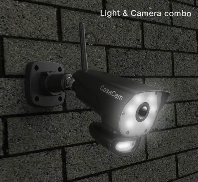 Alt view image 4 of 5 - CasaCam Wireless Security Camera System | 7" Touchscreen Monitor with 2 Spotlight HD Cameras | AC Powered, Two-Way Audio, Free APP, SD Card and Battery Installed, Model VS1002