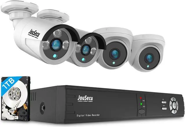 Main image of 8CH Home Security Camera System with 1TB HDD, 5MP Lite DVR, 1080P Indoor/Outdoor Wired Surveillance CCTV, Day Night Vision Bullet Dome Cameras for 24-7 Recording, Motion Detection