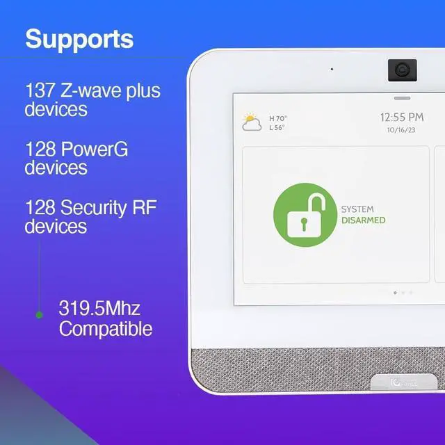 Alt view image 5 of 5 - Qolsys IQ Panel 4: Wireless Smart Home Security System Alarm Panel for House Protection and Home Automation. Easily Integrate with Alexa, Window Alarms, Cameras and More. 319.5 MHz
