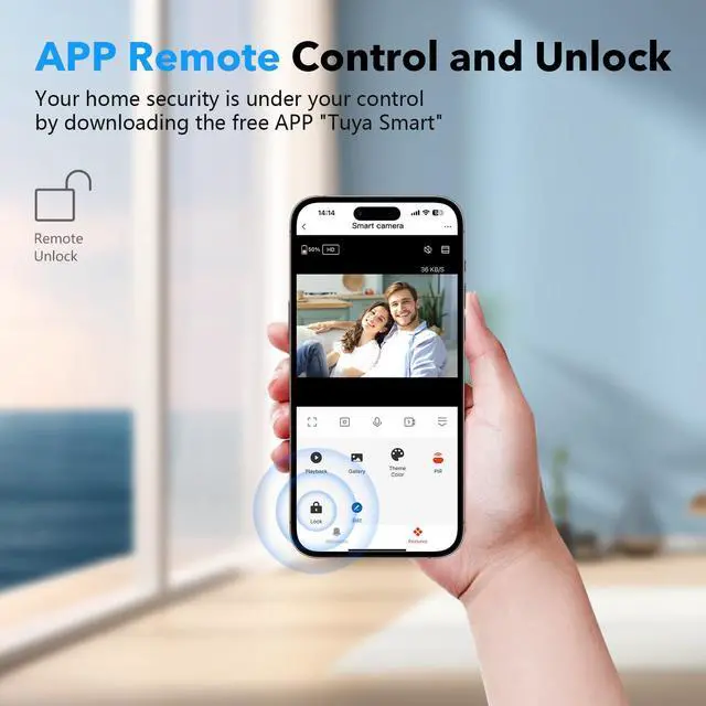 Alt view image 4 of 5 - VKJ Wireless Doorbell Camera with Monitor Screen, Video Doorbell with 8" Touch Monitor Screen, Wireless Video Doorbell Intercom System, 1080p, Motion Detector, No Monthly Fees, Tuya APP 2.4G/5G