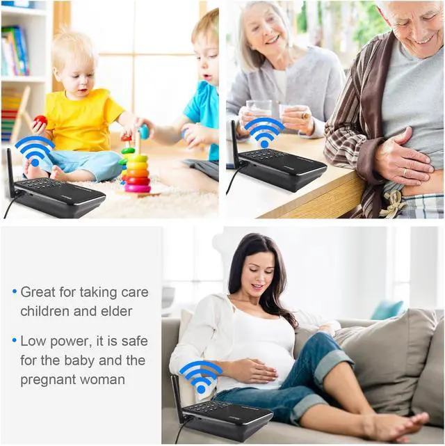 Alt view image 3 of 5 - Wuloo Intercoms Wireless for Home 5280 Feet Range 10 Channel 3 Code, Wireless Intercom System for Home House Business Office, Room to Room Intercom, Home Communication System (6 Packs, Black)