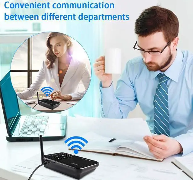 Alt view image 4 of 5 - Wuloo Intercoms Wireless for Home 5280 Feet Range 10 Channel 3 Code, Wireless Intercom System for Home House Business Office, Room to Room Intercom, Home Communication System (6 Packs, Black)