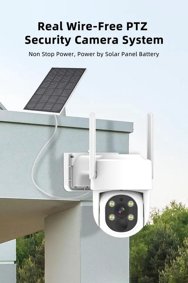 Alt view image 2 of 5 - ZHXINSD PTZ Security Cameras Wireless Outdoor Solar Powered, Pan Tilt 360 View 10 CH Ultra 4MP Home Security Camera System with 4 Cameras Human Detection Two Way Audio Color Night Vision 64G Storage