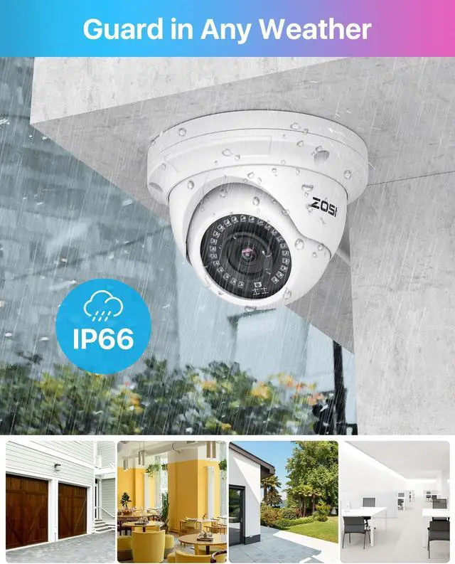 Alt view image 5 of 5 - ZOSI 8CH 4K PoE Security Camera System with 2TB Hard Drive,4pcs 3K 5MP Outdoor Indoor PoE IP Dome Cameras,Night Vision,Motion Alert,Remote Access,8 Ports 16CH 8MP NVR Recorder for Home 24/7 Recording