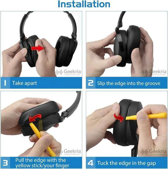Alt view image 3 of 5 - Geekria Replacement Earpads and Headphone Case for Skullcandy Crusher Wireless, Crusher Evo Wireless, Crusher ANC, Hesh 3, Hesh ANC, Hesh EVO, Venue, Crusher Evo Collina Strada, Crusher Evo Budweiser