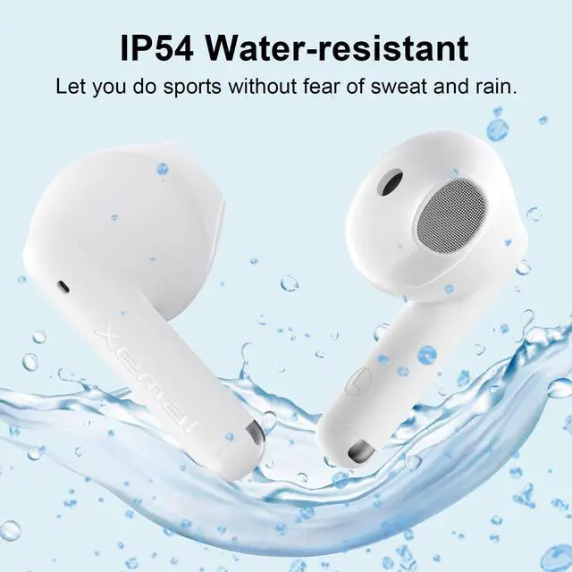 Alt view image 4 of 4 - Edifier X2 Bluetooth Wireless Headphones Earbuds with Microphone, Lightweight Stereo in Ear Earphones 28H Playtime with Charging Case, White