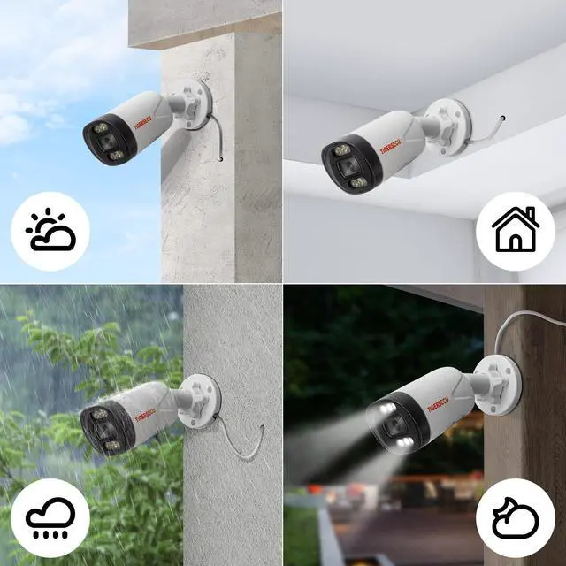 Alt view image 5 of 5 - TIGERSECU Add-On Ultra HD 5MP PoE IP Security Camera, IP66 Weatherproof, Two-Way Audio, for use Exclusively 5MP NVR DVR Security CCTV System