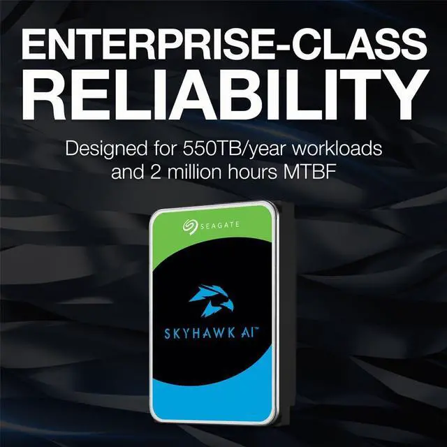 Alt view image 4 of 5 - Seagate Skyhawk AI 24TB Video Internal Hard Drive HDD - 3.5 Inch SATA 6Gb/s 512MB Cache for DVR NVR Security Camera System with in-House Rescue Services (ST24000VE002)