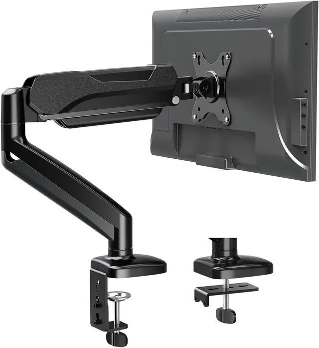 Main image of MOUNTUP Single Monitor Desk Mount, Adjustable Gas Spring Monitor Arm Support Max 32 Inch Screen, Computer Monitors Stand with Clamp/Grommet Mounting Base, VESA Mounts Fit 4.4-17.6lbs Computer, Black