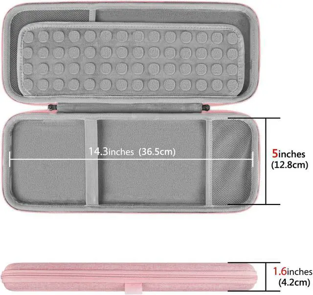 Alt view image 3 of 5 - Geekria Hard Shell Travel Carrying Case, Compatible with Logitech K380/k380s Keyboard +M350/M350s Mouse, Pebble 2 Combo, Protective Travel Bag (Pink)