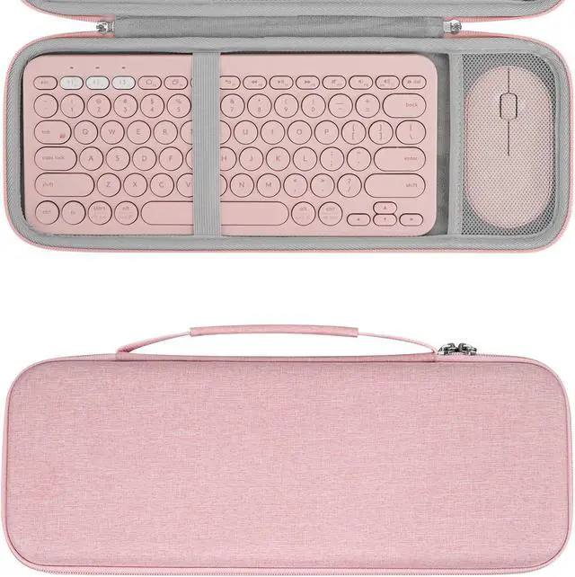 Main image of Geekria Hard Shell Travel Carrying Case, Compatible with Logitech K380/k380s Keyboard +M350/M350s Mouse, Pebble 2 Combo, Protective Travel Bag (Pink)