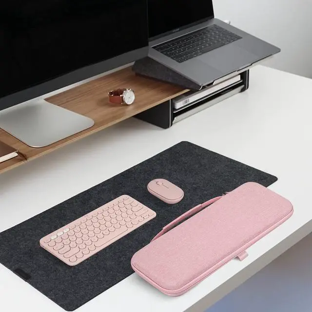 Alt view image 5 of 5 - Geekria Hard Shell Travel Carrying Case, Compatible with Logitech K380/k380s Keyboard +M350/M350s Mouse, Pebble 2 Combo, Protective Travel Bag (Pink)