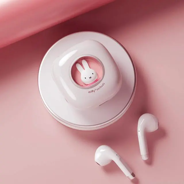 Alt view image 3 of 5 - Miffy Bluetooth Wireless Earbuds Headset (Pink),IPX5 Waterproof Ear Buds Headphones