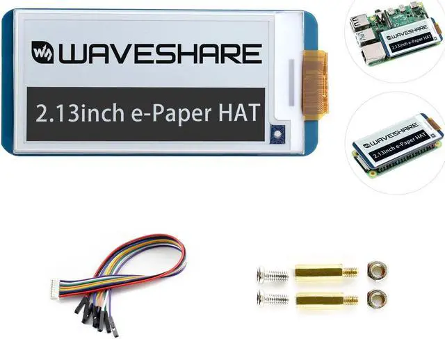 Main image of waveshare 2.13inch E-Ink Display HAT V4 Version Compatible with Raspberry Pi Raspberry Pi 5/4B/3B/Zero/Zero W/Zero 2W/Pico/Pico W/Pico WH, 250x122 Resolution SPI Interface Supports Partial Refresh