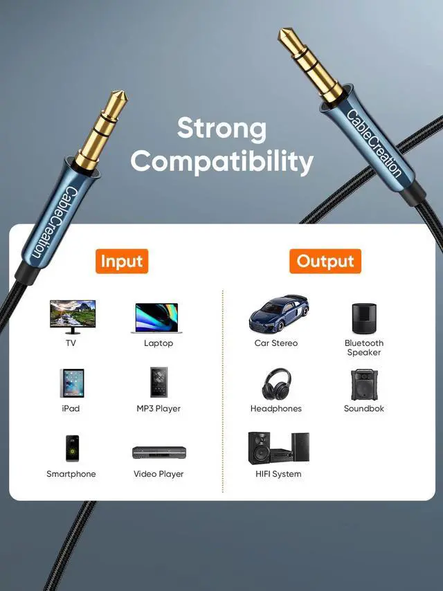 Alt view image 2 of 5 - CableCreation Aux Cord for Car Bundle with USB-C Microphone Adapter
