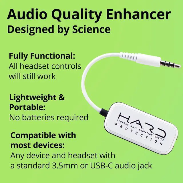 Alt view image 4 of 4 - Shield Your Body Headset Audio Quality Enhancer, Air Tube Alternative, Wire Headphone Audio Filter, Headphone Jack Adapter Compatible with 5G Devices, Includes USB C to 3.5mm Audio Adapter