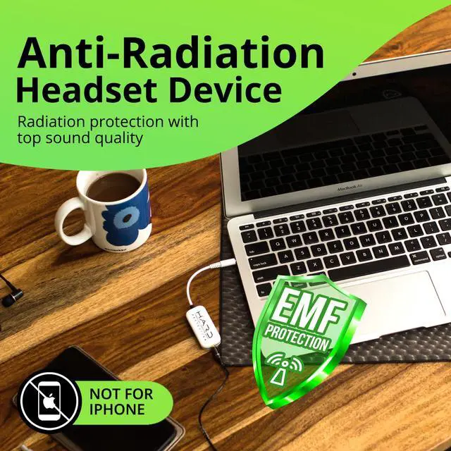Alt view image 2 of 4 - Shield Your Body Headset Audio Quality Enhancer, Air Tube Alternative, Wire Headphone Audio Filter, Headphone Jack Adapter Compatible with 5G Devices, Includes USB C to 3.5mm Audio Adapter