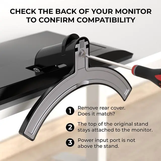 Alt view image 3 of 5 - HumanCentric VESA Mount Adapter Compatible with LG Monitors 24MP58VQ, 24MP58VQ-P, 24MP59HT, 24MP59HT-P, and 24MP60VQ, Mounts Monitor to VESA Stand, Arm or Desk Mount with 75x75 or 100x100 mm Pattern