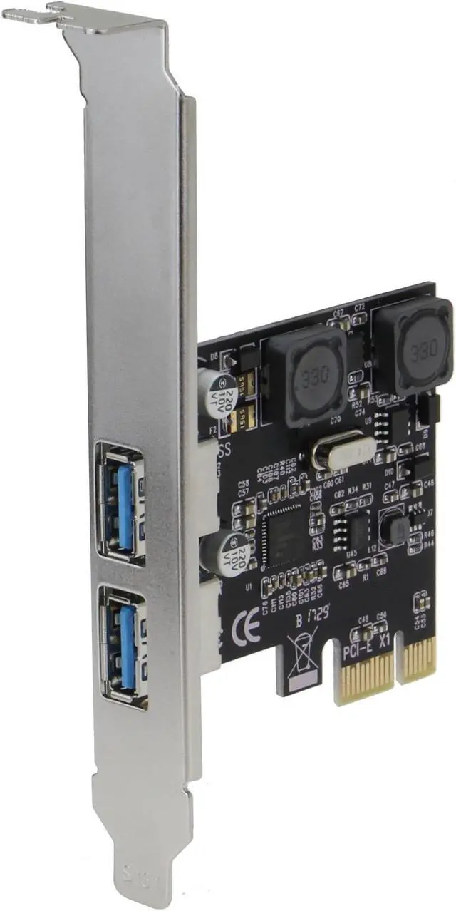 Alt view image 3 of 4 - Sedna - PCI Express USB 3.1 Gen I (5Gbps) 2 Port Adapter with Low Profile Bracket - with 2 Separated Power Supply and Protection Circuit, no Power Connection Required (NEC 720202)