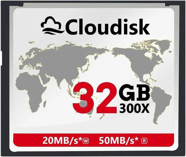 Main image of Cloudisk Compact Flash Card 32GB 300X CF 2.0 Card Performance for DSLR Camera, Vintage Digital Camera and Industry Equipment(32GB)