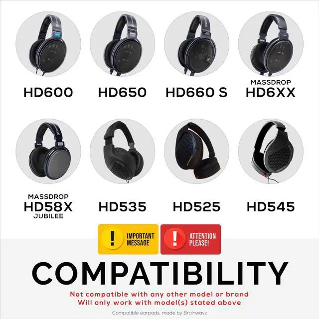 Alt view image 2 of 5 - Replacement Earpads for Sennheiser HD600, HD650, HD660S, HD525, HD535, HD545, & Massdrop HD58X, HD6XX Headphones - Soft Velour Cushions for Extra Comfort, by Brainwavz (Black)